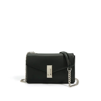 New Clamshell Lock Fenuine Leather Small Square Bags Simple Commuter All-match Chain Crossbody Shoulder Handbags Elegant Bolsas