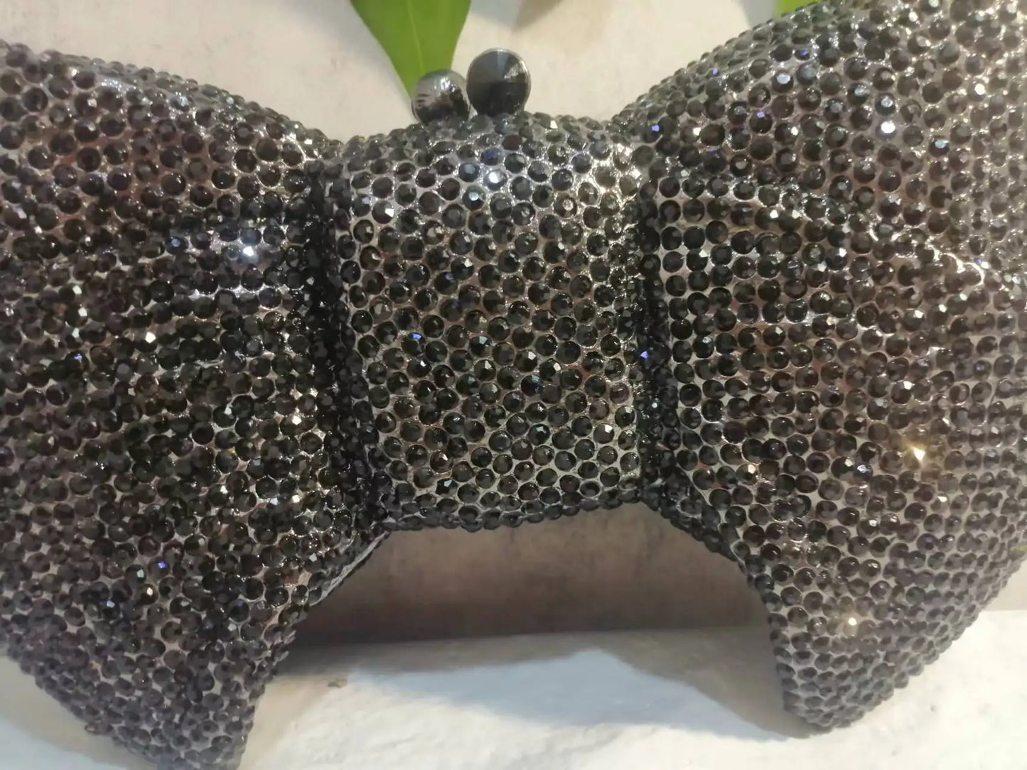 New Color Black Bow Banquet Stone Clutches Woman Diamond Crystal Purse Lady Wedding Bridal Handbag Dinner Party Gala Evening Bag
