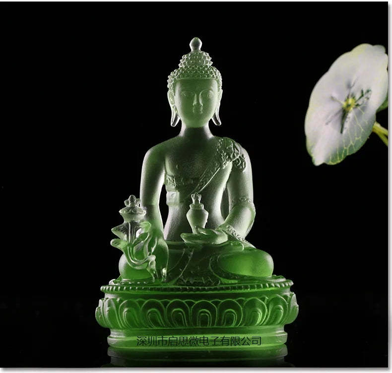 New Coloured glaze buddha statue Bhaisajyaguru figure Bhaisajya Buddha figurine medicine Buddha bodhisattva Good luck