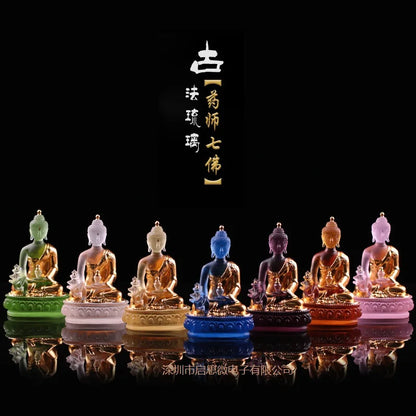 New Coloured glaze buddha statue Bhaisajyaguru figure Bhaisajya Buddha figurine medicine Buddha bodhisattva Good luck