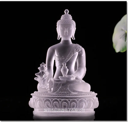 New Coloured glaze buddha statue Bhaisajyaguru figure Bhaisajya Buddha figurine medicine Buddha bodhisattva Good luck
