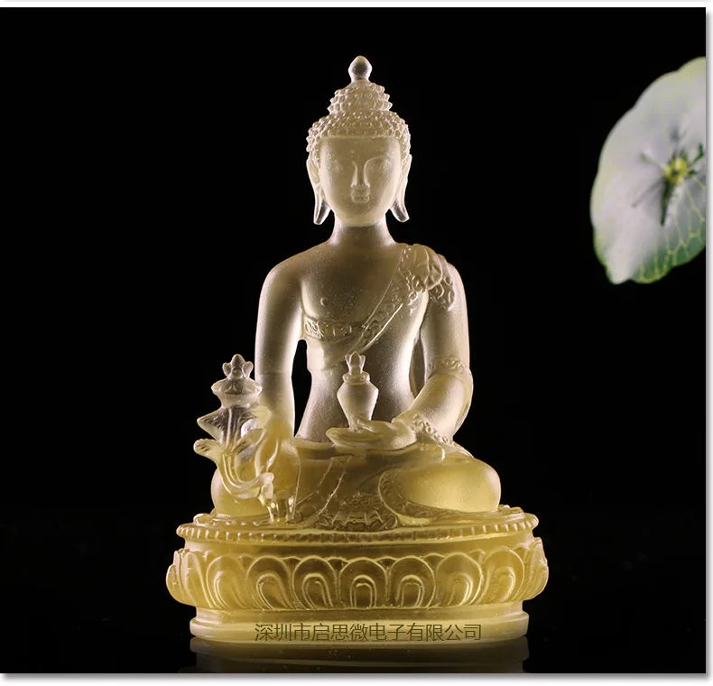 New Coloured glaze buddha statue Bhaisajyaguru figure Bhaisajya Buddha figurine medicine Buddha bodhisattva Good luck