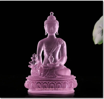New Coloured glaze buddha statue Bhaisajyaguru figure Bhaisajya Buddha figurine medicine Buddha bodhisattva Good luck