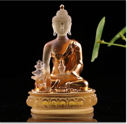 New Coloured glaze buddha statue Bhaisajyaguru figure Bhaisajya Buddha figurine medicine Buddha bodhisattva Good luck