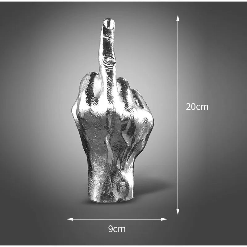 New Cool Figurine Middle Finger Statue Room Desk Decor Gesture Sculpture Resin Ornaments Home Decoration Accessories Gift
