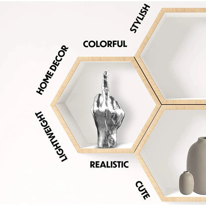 New Cool Figurine Middle Finger Statue Room Desk Decor Gesture Sculpture Resin Ornaments Home Decoration Accessories Gift