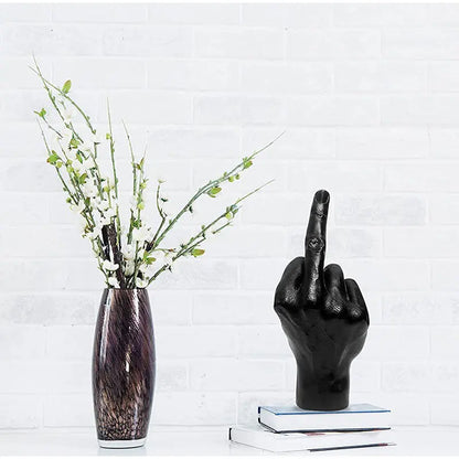 New Cool Figurine Middle Finger Statue Room Desk Decor Gesture Sculpture Resin Ornaments Home Decoration Accessories Gift