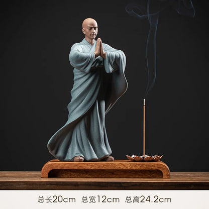 New Creative Chinese Purple Sand Tea Petting Zen Small Monk Decoration Ceramic Living Room Tea Ceremony Decoration