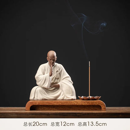New Creative Chinese Purple Sand Tea Petting Zen Small Monk Decoration Ceramic Living Room Tea Ceremony Decoration