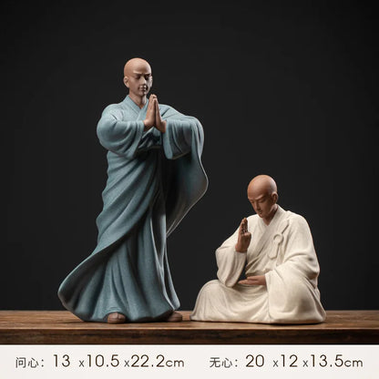 New Creative Chinese Purple Sand Tea Petting Zen Small Monk Decoration Ceramic Living Room Tea Ceremony Decoration