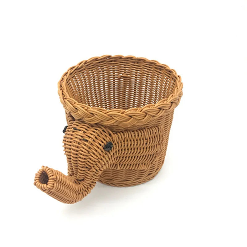 New Creative Elephant Fruit Basket Wicker Basket Food Bread Camping Picnic Basket Vegetable Fruit Storage Baskets Drop Shipping