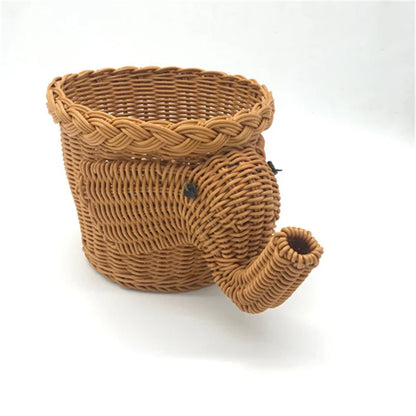 New Creative Elephant Fruit Basket Wicker Basket Food Bread Camping Picnic Basket Vegetable Fruit Storage Baskets Drop Shipping