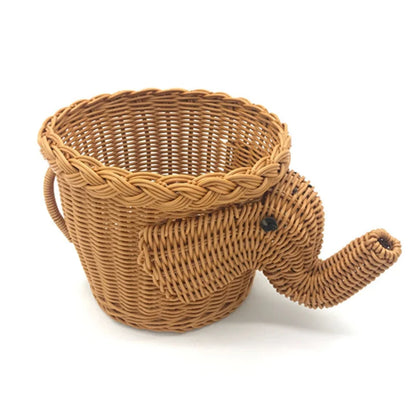 New Creative Elephant Fruit Basket Wicker Basket Food Bread Camping Picnic Basket Vegetable Fruit Storage Baskets Drop Shipping