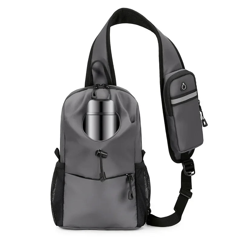 New Crossbody Sling Backpack Traveling Running Hiking Fanny Pack Shoulder Daypack Waist Pack with Water Bottle Holder Hydration