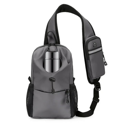 New Crossbody Sling Backpack Traveling Running Hiking Fanny Pack Shoulder Daypack Waist Pack with Water Bottle Holder Hydration