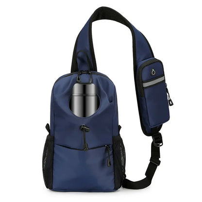 New Crossbody Sling Backpack Traveling Running Hiking Fanny Pack Shoulder Daypack Waist Pack with Water Bottle Holder Hydration