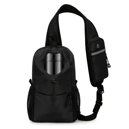 New Crossbody Sling Backpack Traveling Running Hiking Fanny Pack Shoulder Daypack Waist Pack with Water Bottle Holder Hydration