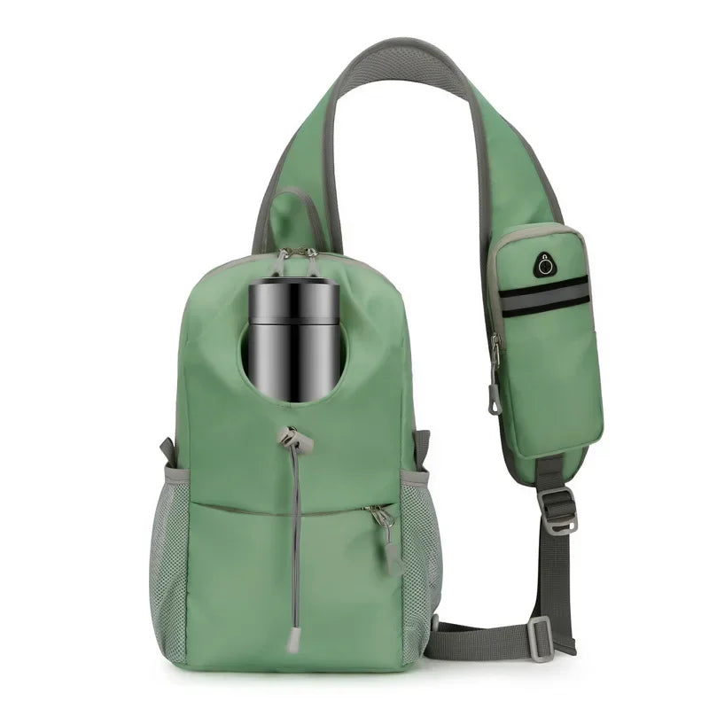 New Crossbody Sling Backpack Traveling Running Hiking Fanny Pack Shoulder Daypack Waist Pack with Water Bottle Holder Hydration