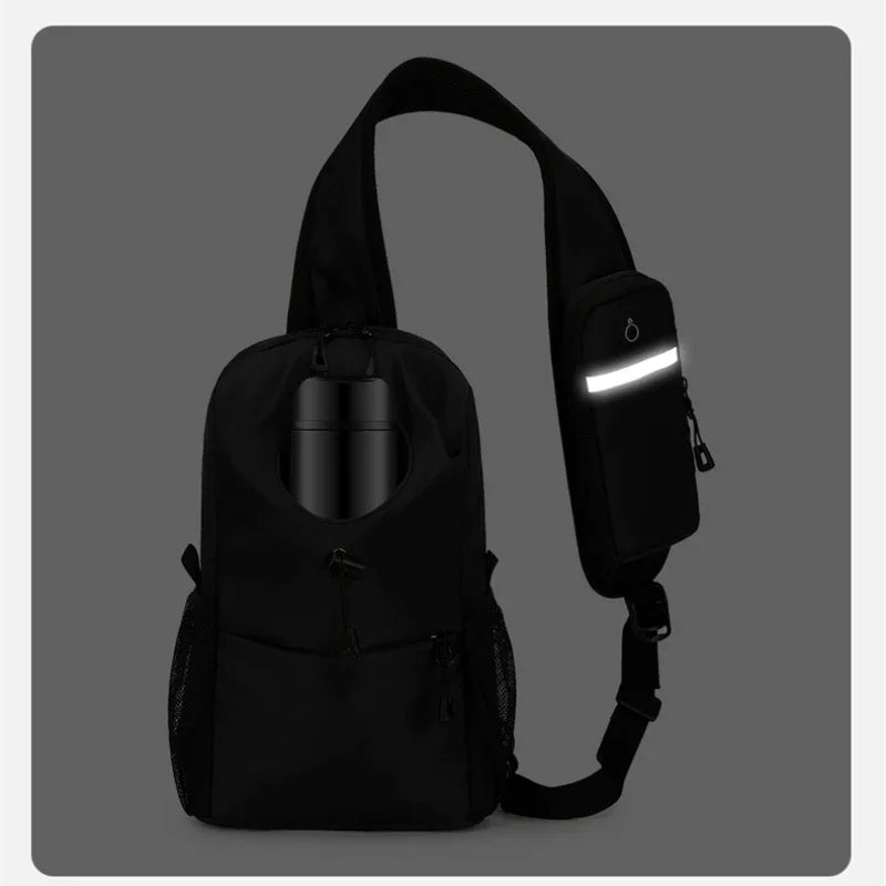 New Crossbody Sling Backpack Traveling Running Hiking Fanny Pack Shoulder Daypack Waist Pack with Water Bottle Holder Hydration