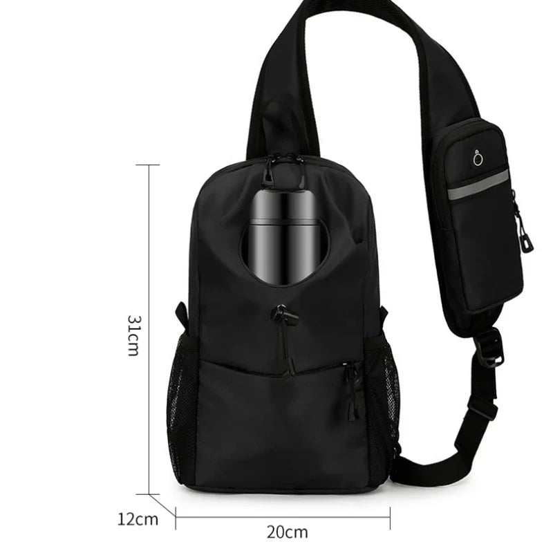 New Crossbody Sling Backpack Traveling Running Hiking Fanny Pack Shoulder Daypack Waist Pack with Water Bottle Holder Hydration