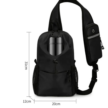 New Crossbody Sling Backpack Traveling Running Hiking Fanny Pack Shoulder Daypack Waist Pack with Water Bottle Holder Hydration