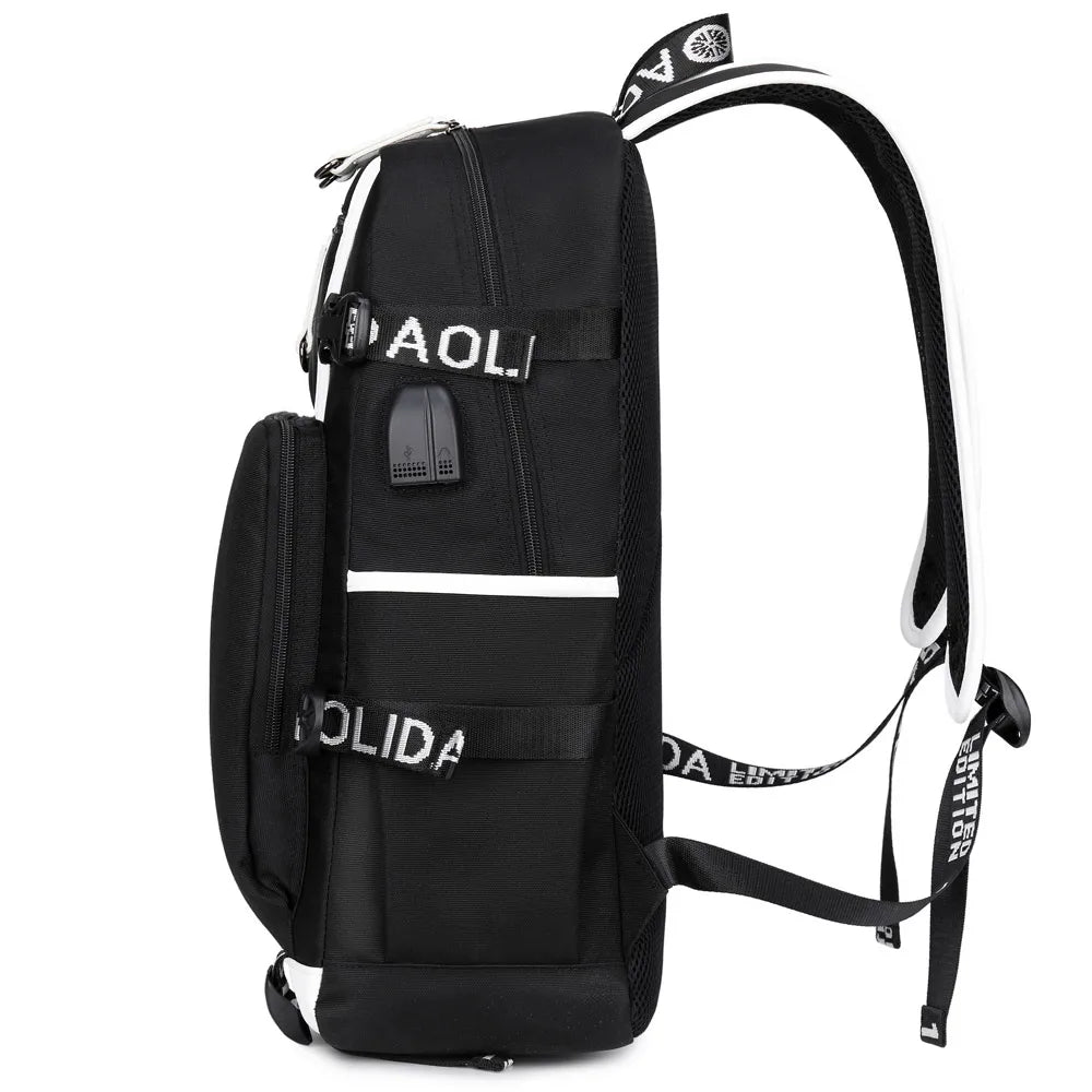 New Cute Anime Demon Slayer Tanjirou USB Boy Girl Book School Bag Large Capacity Teenagers Student Schoolbags Women Men Backpack