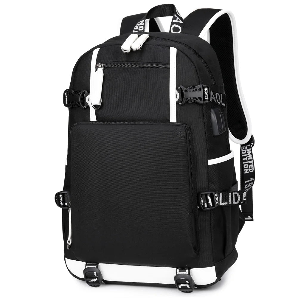 New Cute Anime Demon Slayer Tanjirou USB Boy Girl Book School Bag Large Capacity Teenagers Student Schoolbags Women Men Backpack