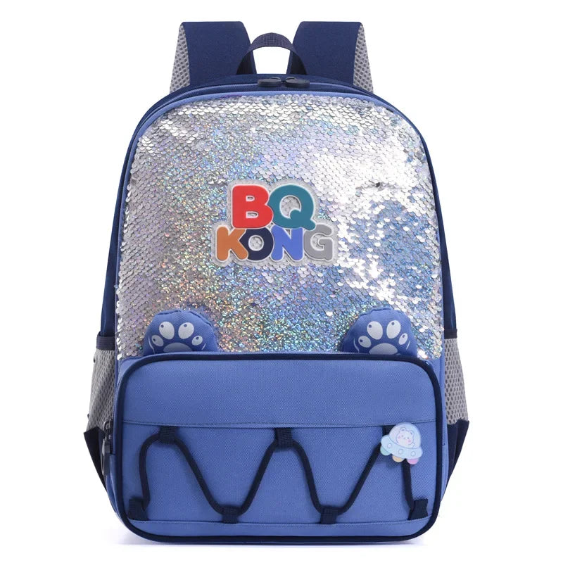 New Cute Cartoon Children's Bookbags with Sequin Mermaid Scales Backpack, Lightweight and Large Capacity for Outdoor Storage