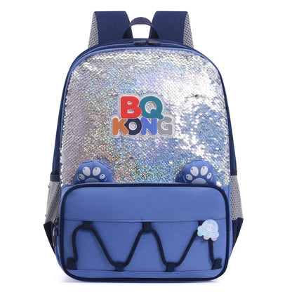 New Cute Cartoon Children's Bookbags with Sequin Mermaid Scales Backpack, Lightweight and Large Capacity for Outdoor Storage
