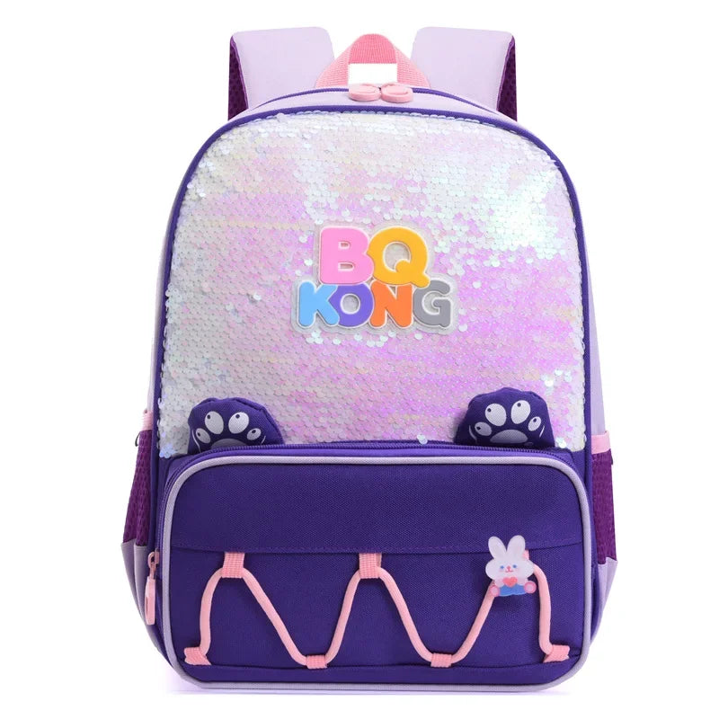 New Cute Cartoon Children's Bookbags with Sequin Mermaid Scales Backpack, Lightweight and Large Capacity for Outdoor Storage