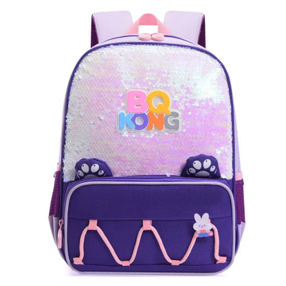 New Cute Cartoon Children's Bookbags with Sequin Mermaid Scales Backpack, Lightweight and Large Capacity for Outdoor Storage