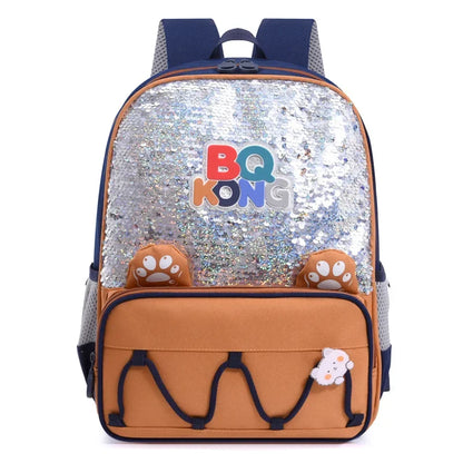 New Cute Cartoon Children's Bookbags with Sequin Mermaid Scales Backpack, Lightweight and Large Capacity for Outdoor Storage