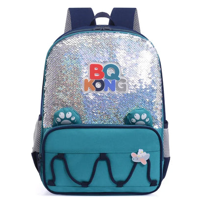 New Cute Cartoon Children's Bookbags with Sequin Mermaid Scales Backpack, Lightweight and Large Capacity for Outdoor Storage
