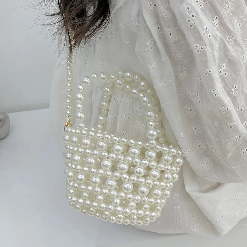 New Cute Children Girl Party Shoulder Bag Pearl Handbag Toddler Coin Purse Kawaii Mini Crossbody Bags Kids Gift