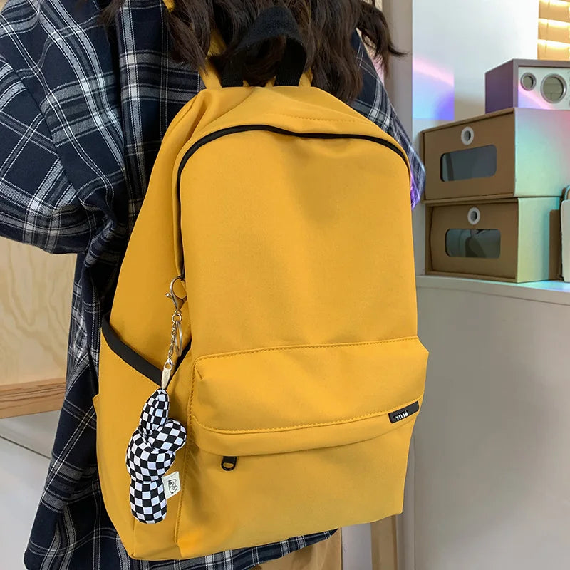 New Cute Girl White Travel Book Backpack Trendy Female Laptop Student Bags Lady Kawaii College Backpack Fashion Women School Bag