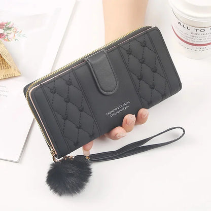 New Cute Women's Long Wallet PU Leather Female Coin Purse Large Capacity Card Holders Ladies Zipper Clutch bag