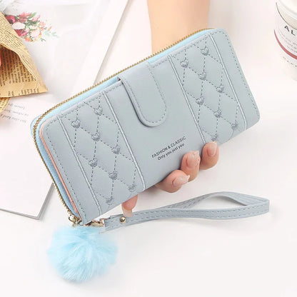 New Cute Women's Long Wallet PU Leather Female Coin Purse Large Capacity Card Holders Ladies Zipper Clutch bag