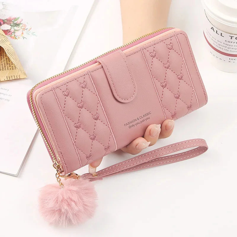 New Cute Women's Long Wallet PU Leather Female Coin Purse Large Capacity Card Holders Ladies Zipper Clutch bag