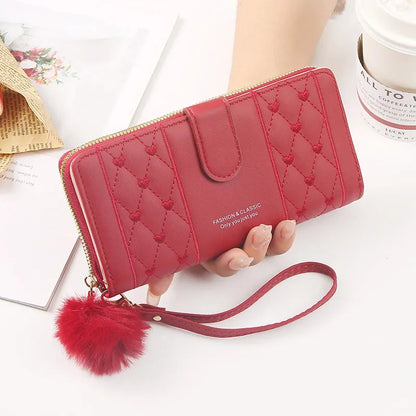 New Cute Women's Long Wallet PU Leather Female Coin Purse Large Capacity Card Holders Ladies Zipper Clutch bag