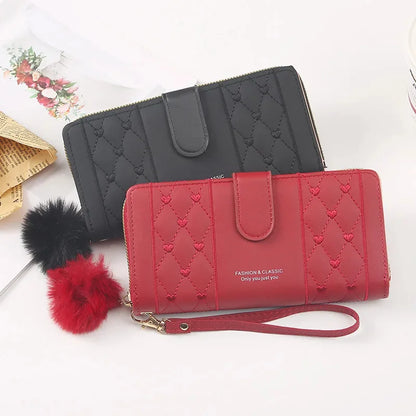 New Cute Women's Long Wallet PU Leather Female Coin Purse Large Capacity Card Holders Ladies Zipper Clutch bag