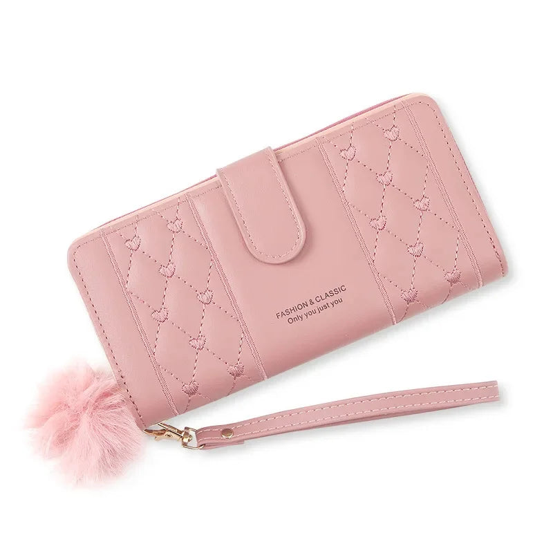 New Cute Women's Long Wallet PU Leather Female Coin Purse Large Capacity Card Holders Ladies Zipper Clutch bag