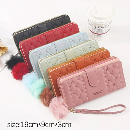 New Cute Women's Long Wallet PU Leather Female Coin Purse Large Capacity Card Holders Ladies Zipper Clutch bag