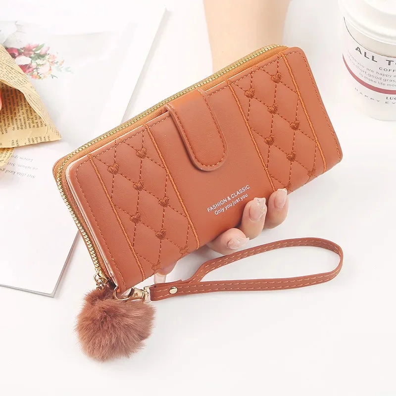 New Cute Women's Long Wallet PU Leather Female Coin Purse Large Capacity Card Holders Ladies Zipper Clutch bag
