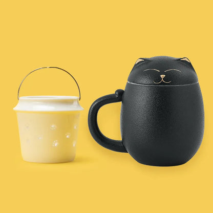 New Cute cat Ceramic teapot kettle Chinese Travel personal mug cup for coffee tea pot portable tea set drinkware gift festival
