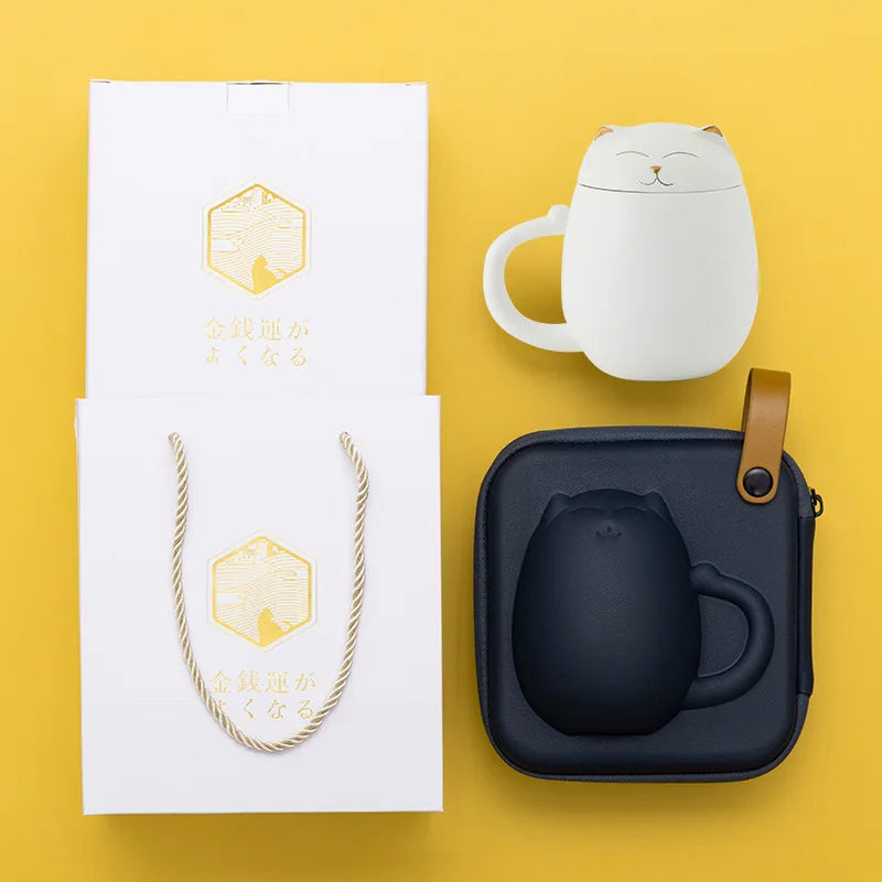 New Cute cat Ceramic teapot kettle Chinese Travel personal mug cup for coffee tea pot portable tea set drinkware gift festival