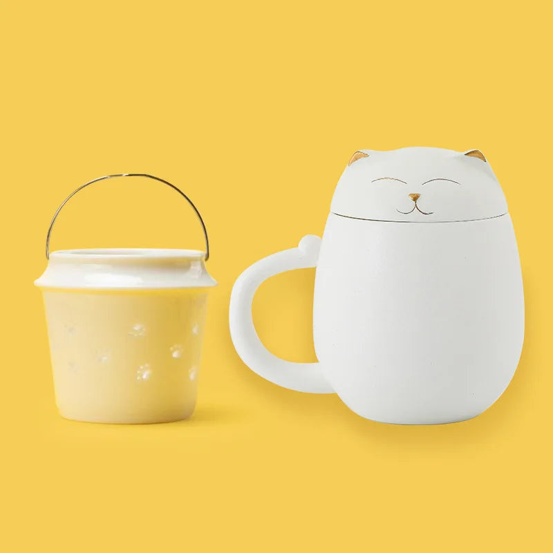 New Cute cat Ceramic teapot kettle Chinese Travel personal mug cup for coffee tea pot portable tea set drinkware gift festival
