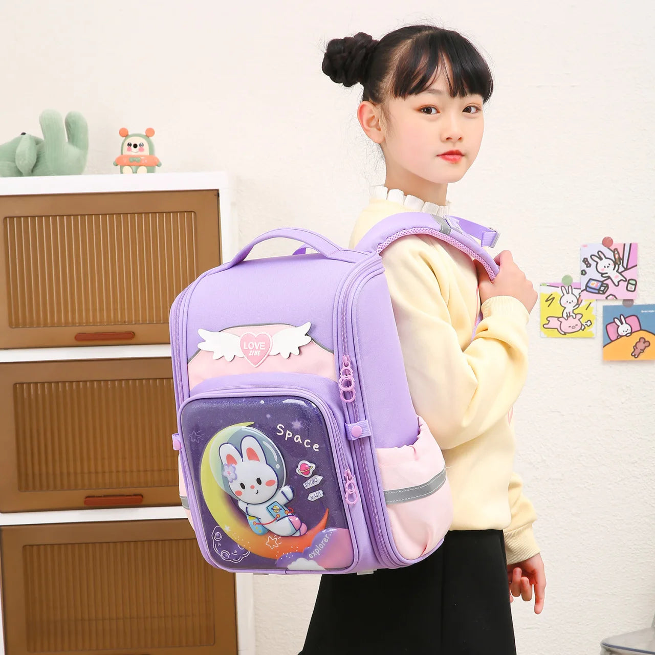 New Design School Bag 3D Cartoon Kids Backpacks Double Shoulder Bag Travel Lightweight Durable Toddler Bookbag for Girls Boys