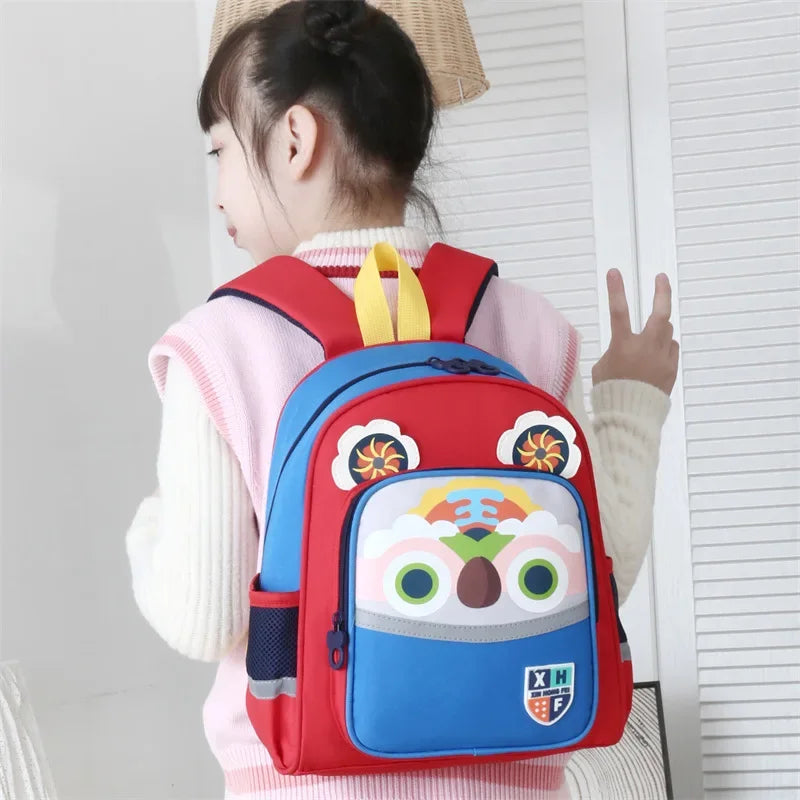 New Design School Bag Kid  Boys Girls Backpack Waterproof Cartoon Tiger Giraffe Child Snack School Bag Kindergarten Bookbag