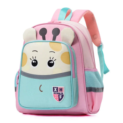 New Design School Bag Kid  Boys Girls Backpack Waterproof Cartoon Tiger Giraffe Child Snack School Bag Kindergarten Bookbag