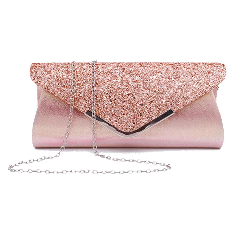 New Diamond Evening Clutch Bag for Women Wedding Sliver Purse Shoulder Ladies Small Party Banquet Chain Handbag Clutches Elegant
